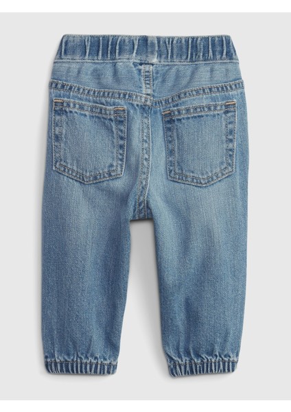 Erkek Bebek Mavi Pull-On Bubble Jean Pantolon