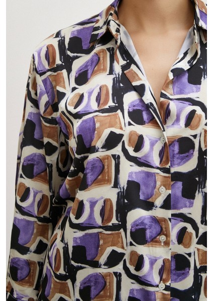Van Gogh Desenli Gömlek Mor indirimleri