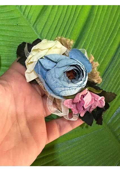 16X4 cm 3 Güllü Hazır Yaka Iğnesi Türban Iğnesi Giyim Aksesuarı