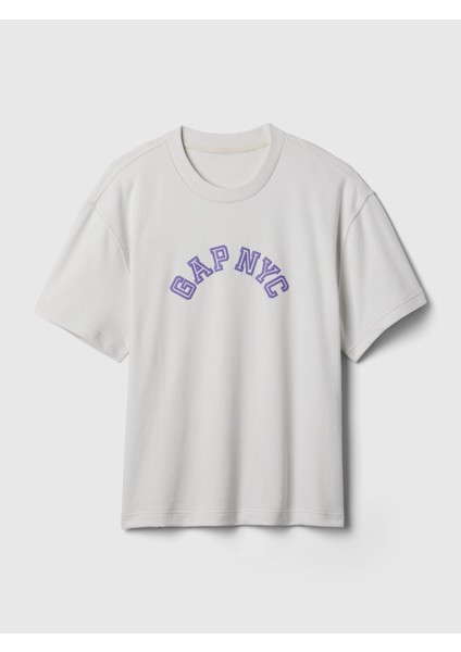 Erkek Gri Gap Nyc Arch Logo T-Shirt