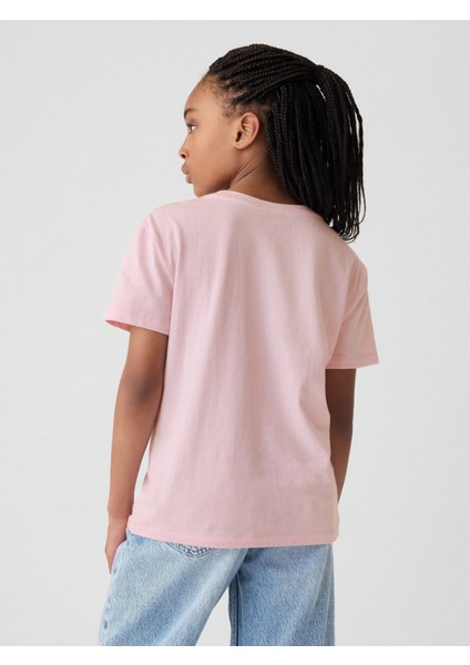 Kız Çocuk Pembe Grafikli T-Shirt