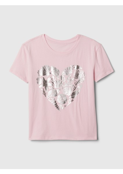 Kız Çocuk Pembe Grafikli T-Shirt