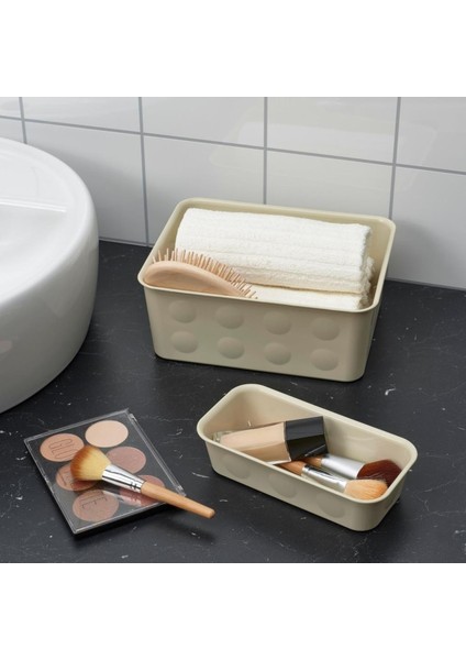 Plastik Plastik Nojıg Düzenleme Saklama Kutusu - 20X25X10 cm - Bej 1 Bej 20 x 20 Dolap / Çekmece Iç fırsatları