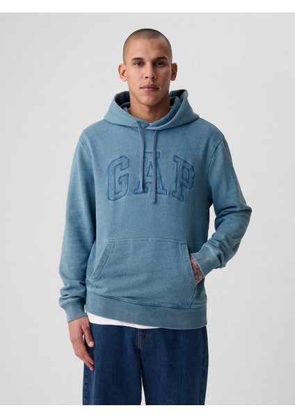 Erkek Mavi Gap Logo Fleece Sweatshirt