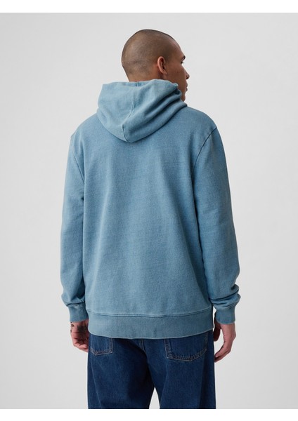 Erkek Mavi Gap Logo Fleece Sweatshirt