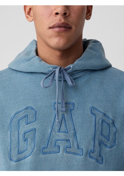 Erkek Mavi Gap Logo Fleece Sweatshirt