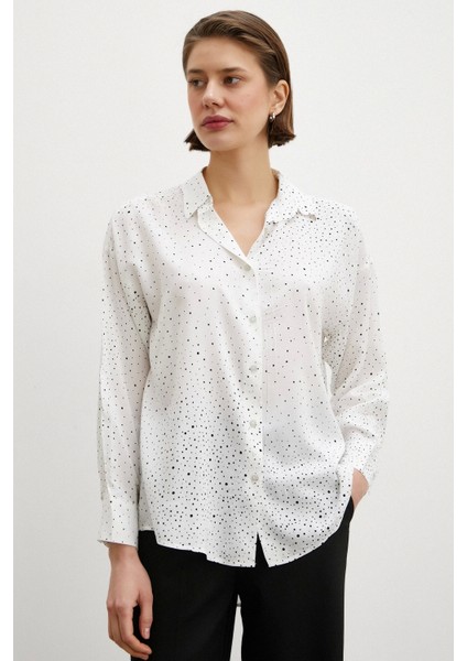 Puantiyeli Gömlek Beyaz modelleri