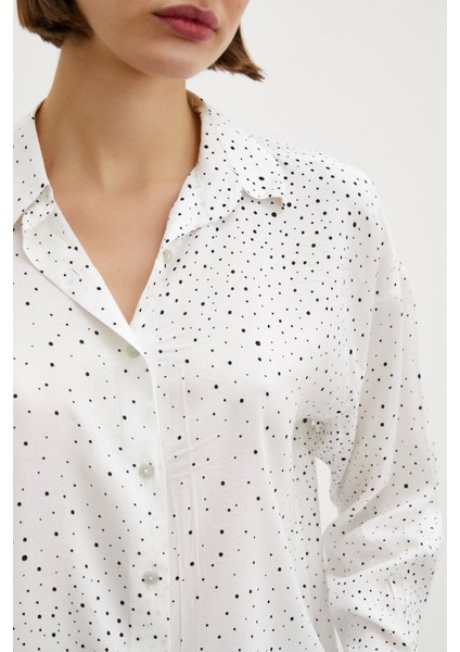 Puantiyeli Gömlek Beyaz fırsatları