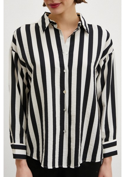 Robalı Çizgili Gömlek Siyah modelleri