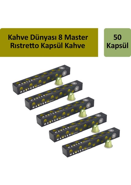 Kahve Dünyası 8 Master Rıstretto Kapsül Kahve x 5 Adet