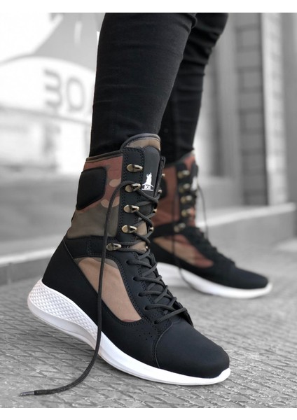 BA0600 Bağcıklı Siyah Kamuflaj Boksör Unisex Spor Postal Bot fiyatları