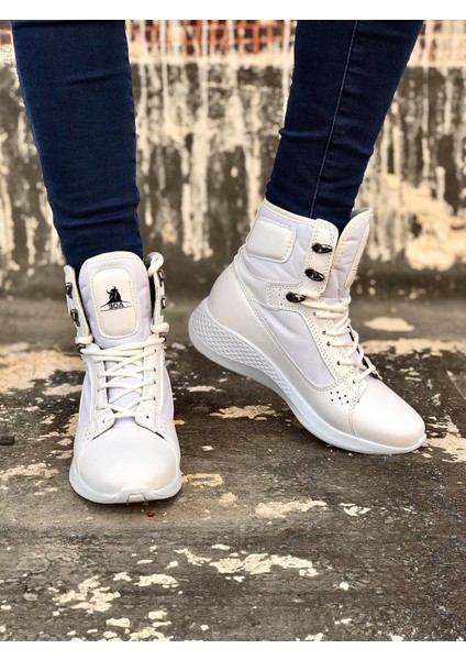 BA0600 Bağcıklı Beyaz Boksör Unisex Spor Postal Bot fırsatları