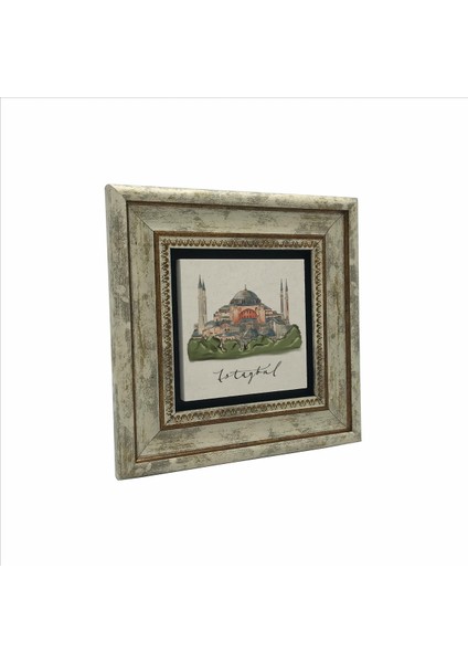 Çok Renkli Ayasofya Camii Baskılı Doğaltaş Tablo 20CMX20CM KRT-006