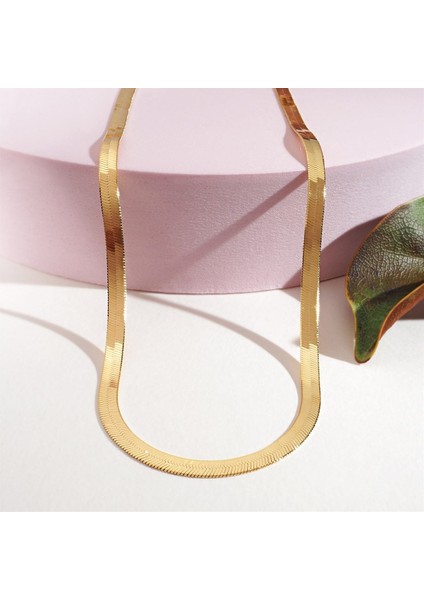 Italyan Yassı Zincir 4,5 mm Gümüş Kolye