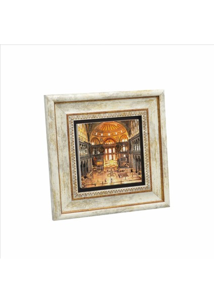 Çok Renkli Ayasofya Camii Içi Baskılı Doğaltaş Tablo 20CMX20CM KRT-009