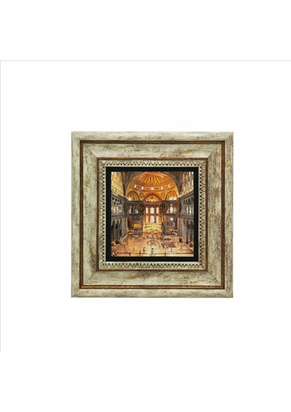 Çok Renkli Ayasofya Camii Içi Baskılı Doğaltaş Tablo 20CMX20CM KRT-009