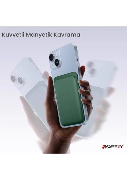 Iphone 13 Mini-13-13 Pro-13 Pro Max Uyumlu Birinci Sınıf Magsafe Cüzdan Magsafe Deri Kartlık