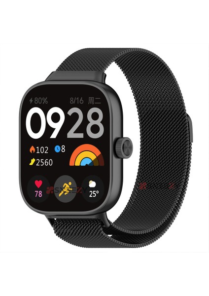 Xiaomi Redmi Watch 4 Uyumlu Woven Wire Tasarım Metal Hasır Kordon