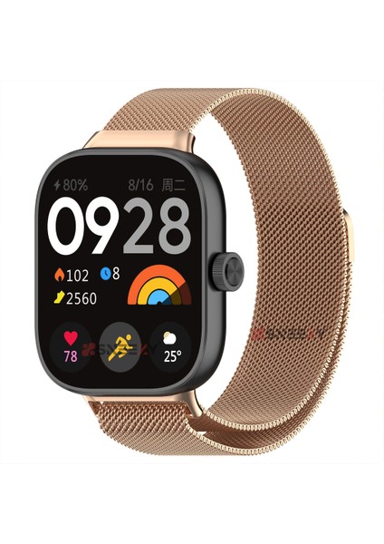 Xiaomi Redmi Watch 4 Uyumlu Woven Wire Tasarım Metal Hasır Kordon