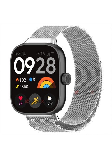 Xiaomi Redmi Watch 4 Uyumlu Woven Wire Tasarım Metal Hasır Kordon