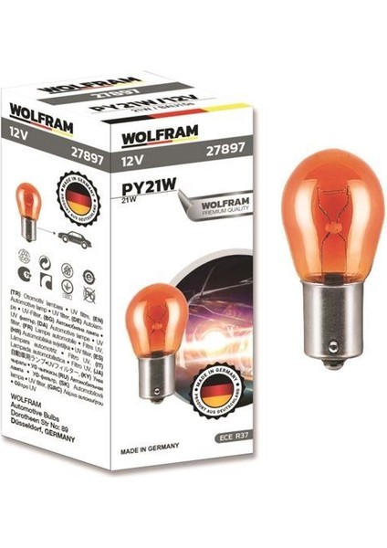 Ampül 93 Ampul Yan Tırnak Sarı 12V PY21W 21 BAU15S