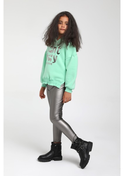 Kız Çocuk Salash Kesim Kapişonlu Sweatshirt