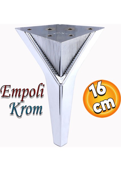 Empoli Lüks Mobilya Oturma Yükseltici Kanepe Sehpa Tv Ünite Koltuk Ayağı Baza Ayakları Krom 16 cm