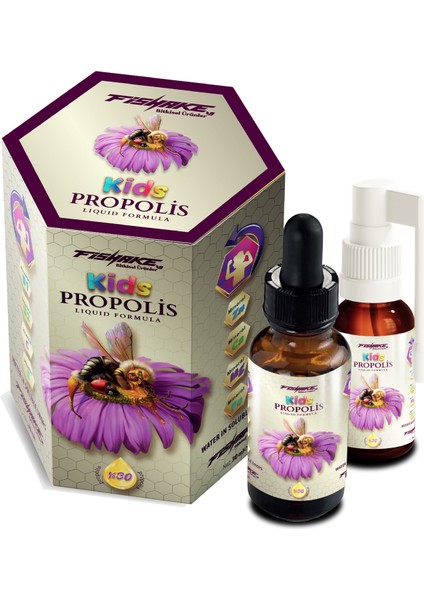 Fishake Kids Propolis Ekstraktı Özel Sıvı Formül ( Sprey - Damla ) 30 ml