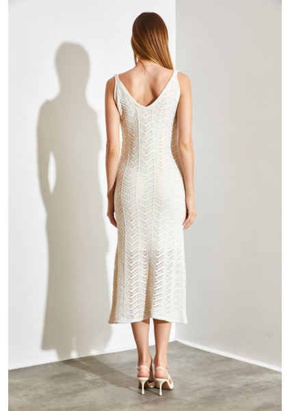 Kadın Askılı Ajurlu Yazlık Triko Elbise fırsatları