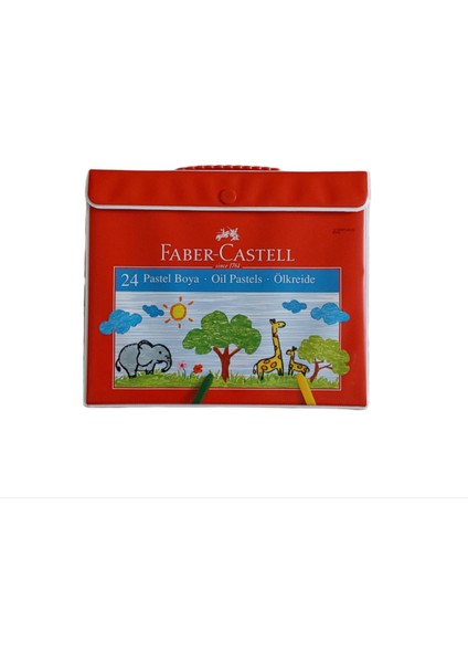 Faber Castell Plastik Çantalı 24 Renk Pastel Boya