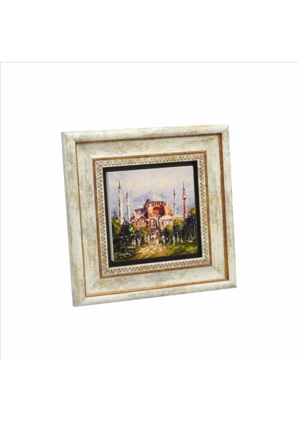 Çok Renkli Ayasofya Camii Baskılı Doğaltaş Tablo 20CMX20CM KRT-003