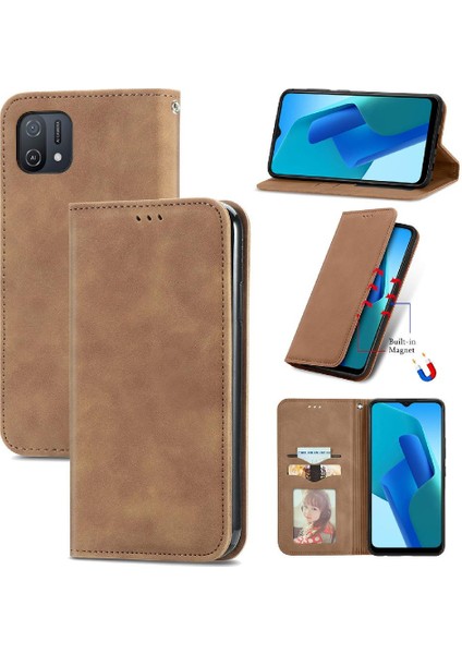 Oppo A16K Basit Iş Cüzdan Deri Kılıf Kordon Fermuar Için Kılıf (Yurt Dışından)