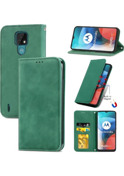 Moto E7 Fermuar Basit Iş Kordon Cüzdan Deri Çanta Için Kılıf (Yurt Dışından)