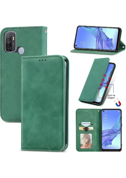 Oppo A53 Için Basit Iş Kordon Cüzdan Kılıf Fermuar (Yurt Dışından)
