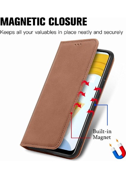 Realme C21Y Deri Kılıf Fermuar Basit Iş Kordon Cüzdan Için Kılıf (Yurt Dışından) modelleri
