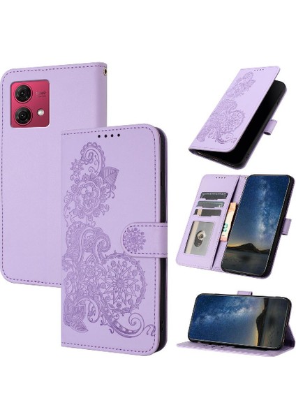 Motorola Moto G84 5g Kickstand Koruyucu Pu Deri Manyetik Kılıf (Yurt Dışından)