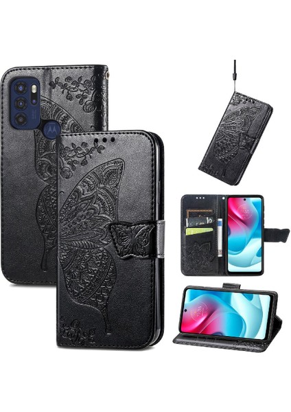 Moto G60S Cüzdan Kanat Iş Çok Renkli Kelebek Için Kılıf (Yurt Dışından)