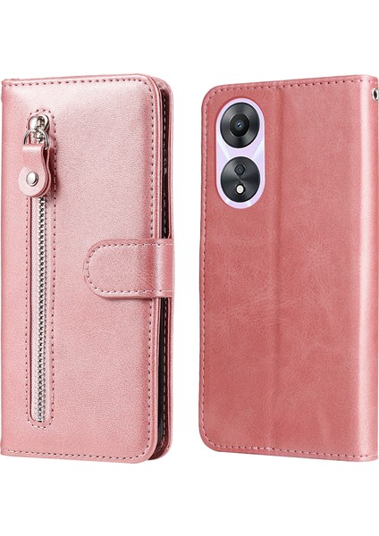 Ile Uyumlu Oppo A58 5g Moda Fermuar Çevirme Deri Telefon Kılıfı Kart Tutuculu Manyetik Cüzdan Telefon Kılıfı (Yurt Dışından) fırsatları