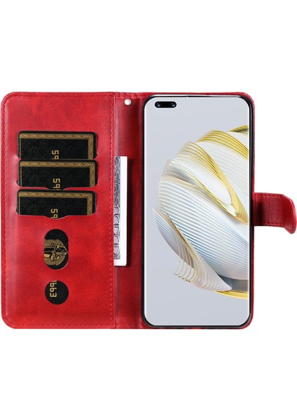 BDT Boutique Ile Uyumlu Huawei Nova 10 Moda Fermuar Çevirme Deri Telefon Kılıfı Kart Tutuculu Manyetik Cüzdan Telefon Kılıfı (Yurt Dışından)