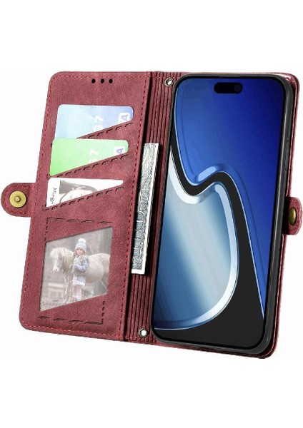 IPhone 15 Için Flip Case Artı Basit Iş Cüzdan Darbeye Kapak Çevirin (Yurt Dışından)