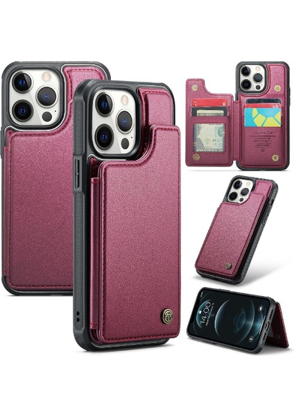 IPhone 12 Pro Max Rfıd Engelleme Kart Tutucu Pu Için Caseme Cüzdan Kılıf (Yurt Dışından)
