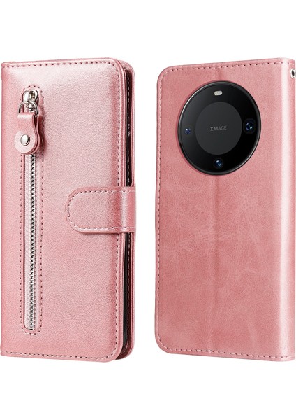 Ile Uyumlu Huawei Mate 60 Moda Fermuar Çevirme Deri Telefon Kılıfı Kart Tutuculu Manyetik Cüzdan Telefon Kılıfı (Yurt Dışından) indirimleri