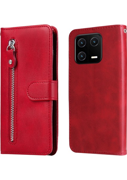 Ile Uyumlu Xiaomi 13 Pro Moda Fermuar Çevirme Deri Telefon Kılıfı Kart Tutuculu Manyetik Cüzdan Telefon Kılıfı (Yurt Dışından) fırsatları