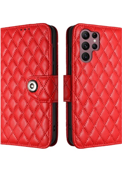 Samsung Galaxy S22 Ultra 5g Için Kılıf Cüzdan Kapak Kart Tutucu Bilek Şeridi (Yurt Dışından)