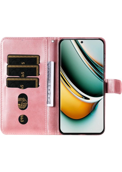 Ile Uyumlu Realme 11 Pro Moda Fermuar Çevirme Deri Telefon Kılıfı Kart Tutuculu Manyetik Cüzdan Telefon Kılıfı (Yurt Dışından)