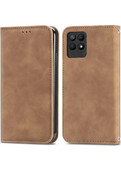 Realme 8i Basit Iş Cüzdan Kordon Fermuar Deri Kılıf (Yurt Dışından)