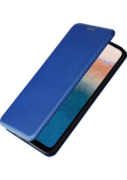 BDT Boutique Kart Tutucu Karbon ile Nokia C21 Artı Deri Folio Flip Case Için Kılıf (Yurt Dışından)