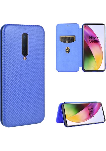 Kart ile Oneplus 8 Deri Folio Flip Case Tam Koruma Için Kılıf (Yurt Dışından)