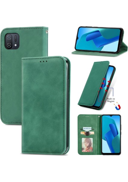 Oppo A16K Basit Iş Cüzdan Deri Kılıf Kordon Fermuar Için Kılıf (Yurt Dışından)