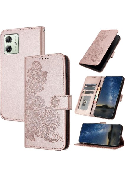 Motorola Moto G54 5g Pu Deri Manyetik Kapatma Kickstand Flip Case (Yurt Dışından)